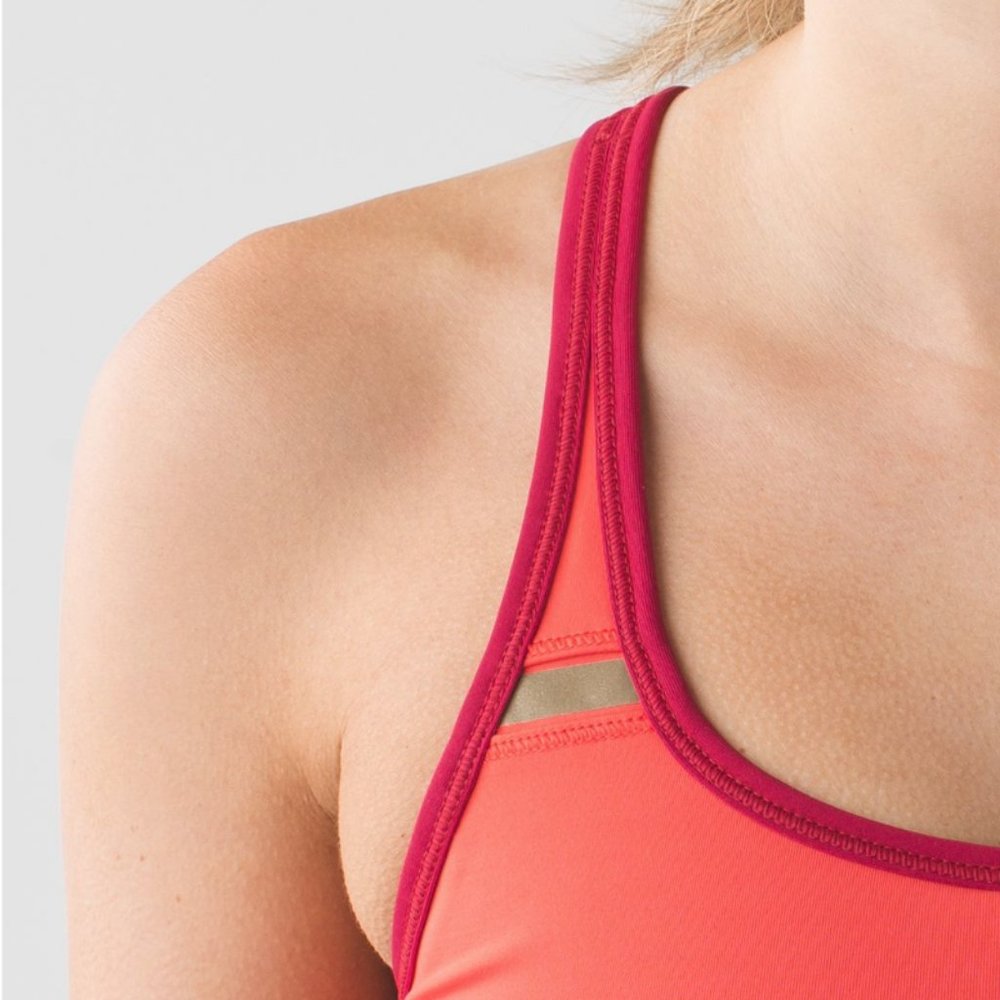 Lululemon Sweaty Or Not Bra II Alarming/Cranberry 2 - Picture 6 of 16